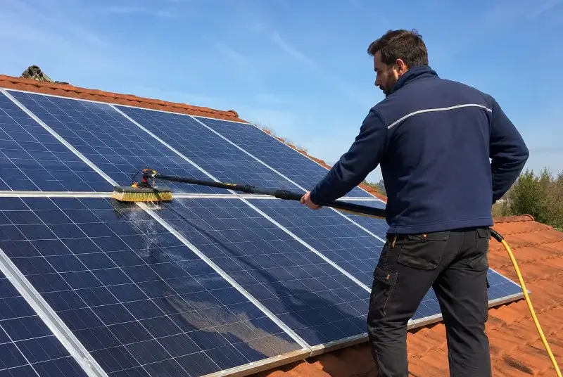 Nettoyage et entretien de panneaux solaires au Castellet