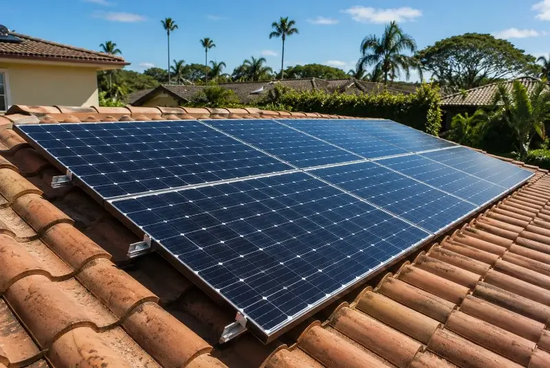 Installation de panneaux solaires au Castellet